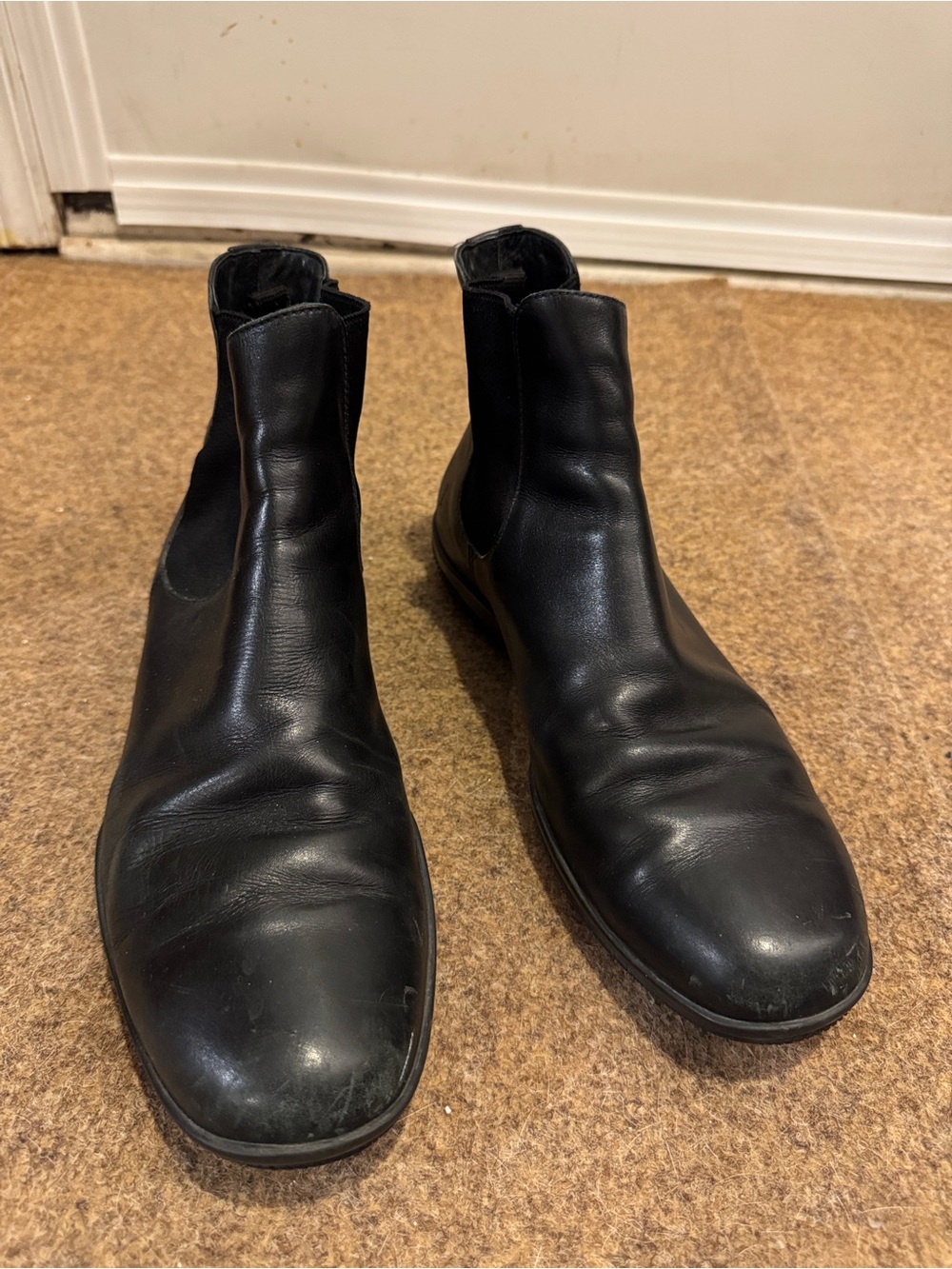 PRADA Leather Chelsea Boots Sport Line Black in Nero Minimal Y2K Vintage Linea R